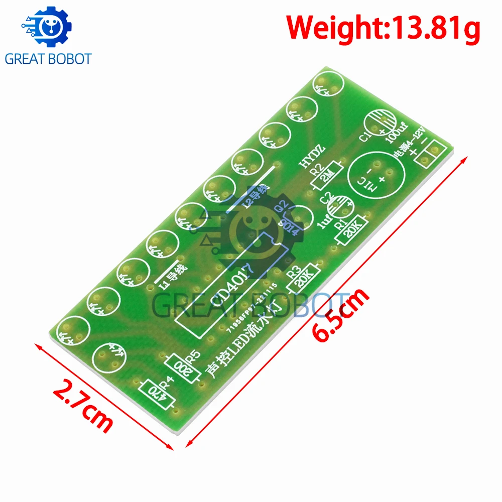 BS Voice - Activated LED Water Light Kit: CD4017 - Powered Lantern Control for Fun and Educational DIY Electronics!
