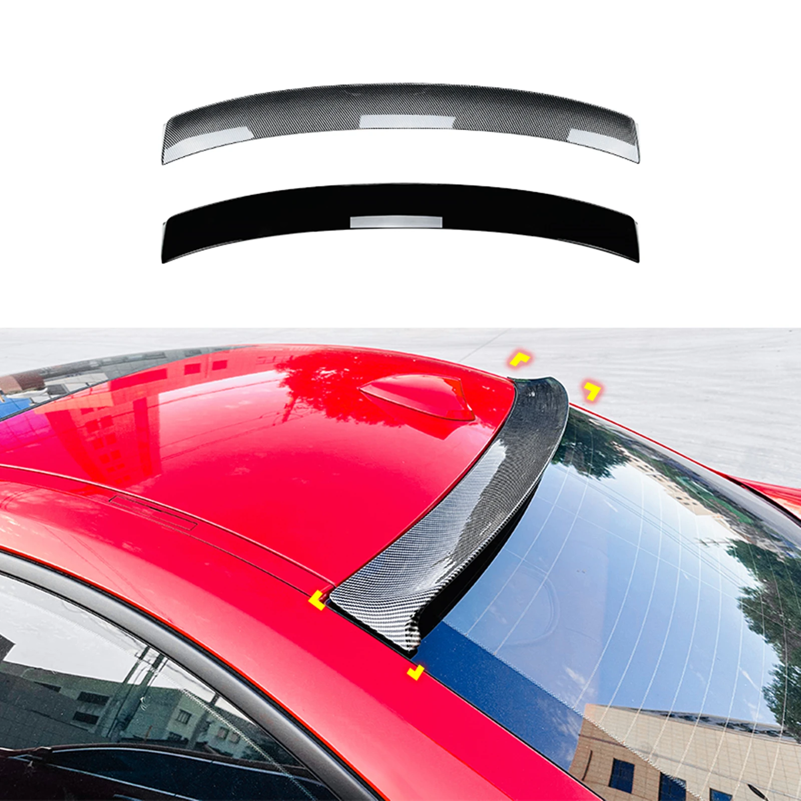 

Rear Roof Spoiler Wing Lip For BMW 2 Series F22 2014 2015 2016 2017 2018 2019 Carbon Fiber Look/Gloss Black Trunk Upper Splitter