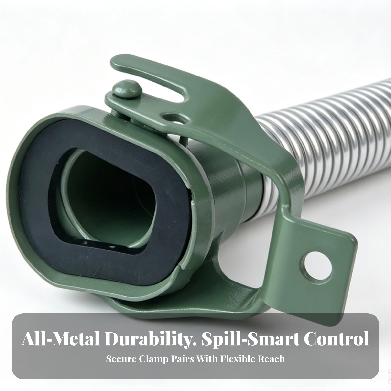 Metal Fuel Can Spout Stainless Steel Fuel Can Spout Pouring Tube with Gasket Corrugated Hardware Secure for Garage, Workshop