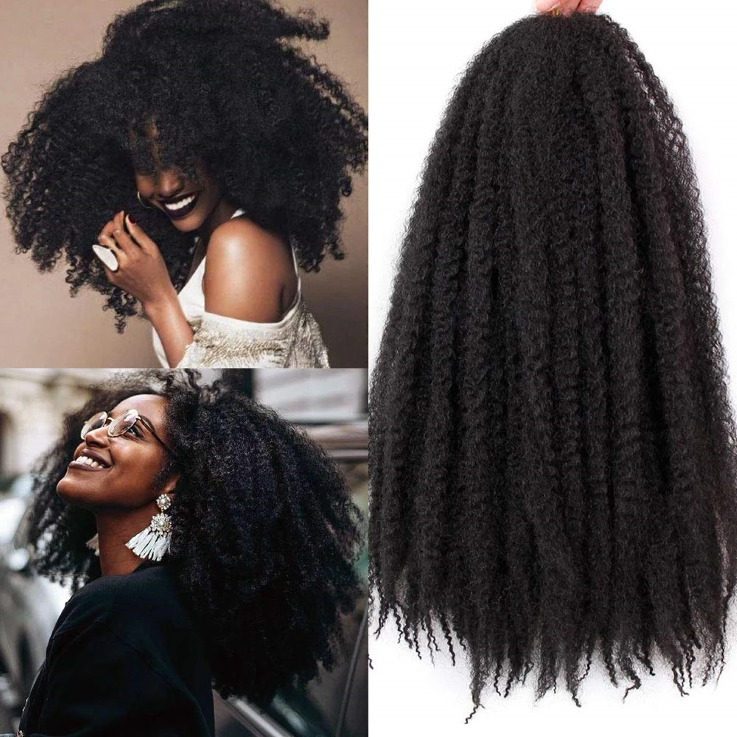 18 Inch Synthetic Separated Springy Afro Marley Twist Braiding Hair for Faux Locs Crochet Hair Spring Twist Hair Extensions