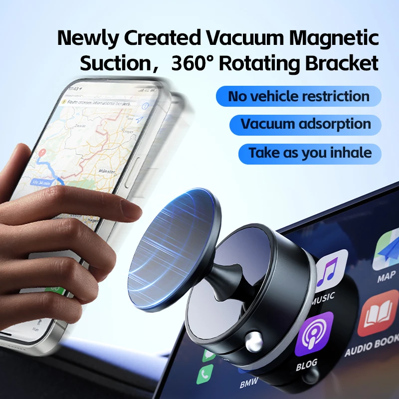 

Vacuum Car Mount Magnetic Phone Holder 360° Rotation N54 Strong Suction Cup For iphone 12-16 Pro Mobile Phone Hands-free stand