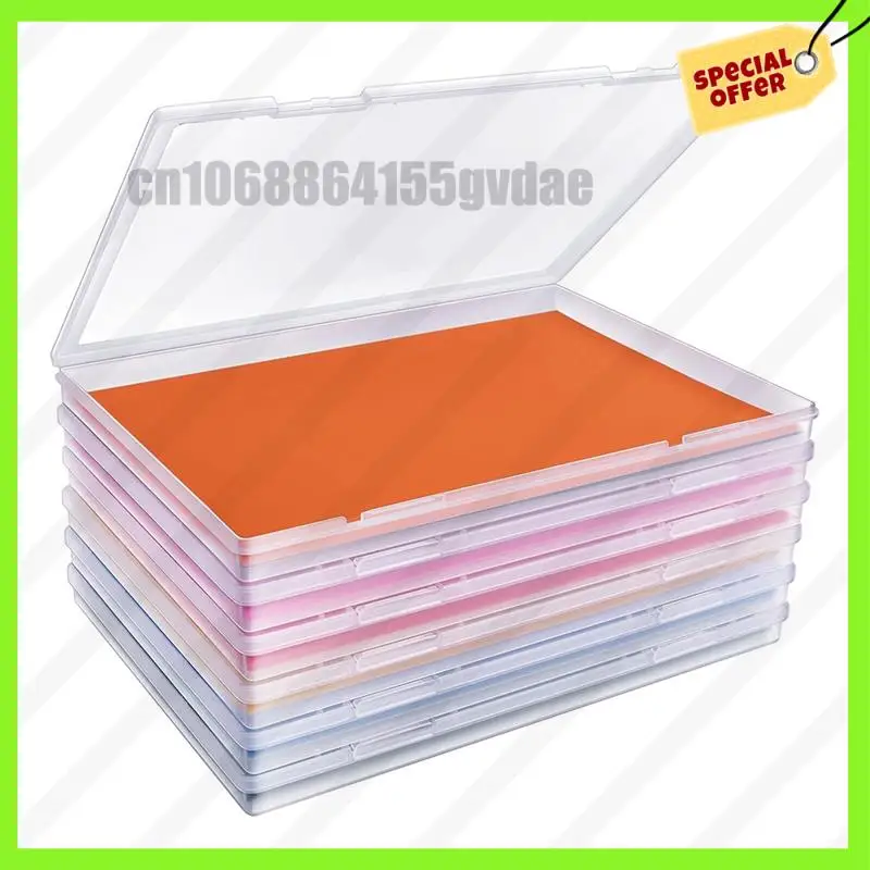 -A61K 6 Pack Photo Storage Box Large Plastic Scrapbook Paper Storage For Protecting Scrapbooks, Photos, For Card, Papers, Craft