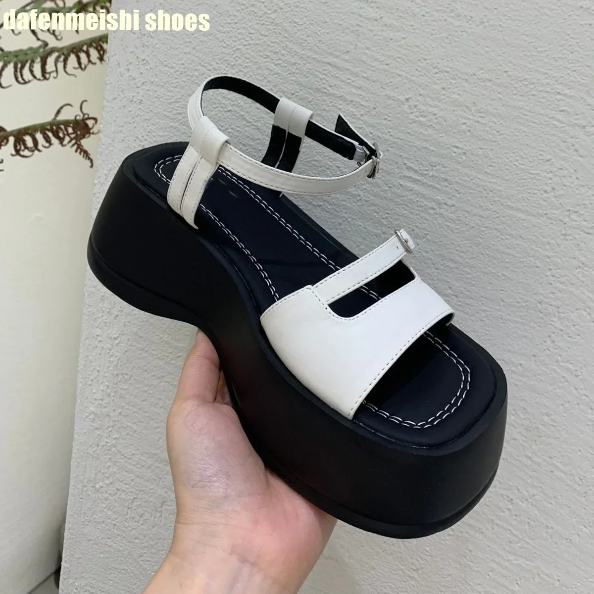 

2025 New Summer Thick-Soled Roman Sandals Women Open Toe Wedges Platform Slingback Sandals Front Rear Strap Fashion Woman Sandal