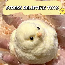 Kawaii Dcompression Toys Handmade Plush Simulation Yellow Chicken Squeezing Pinching Toys Hen Chicks Adult Kids Birthday Gift