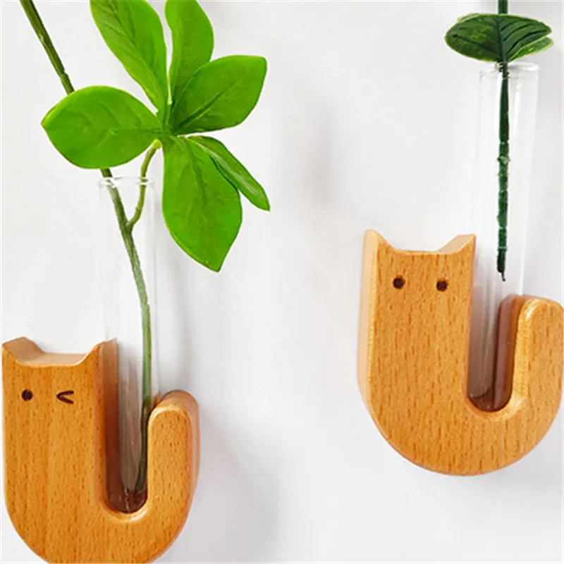 ديكور المنزل هدية تذكارية لمحبي القطط، مزهرية شعيرات القطط، مغناطيس الثلاجة، زجاج خشبي، جامع شعر الحيوانات الأليفة واللحية