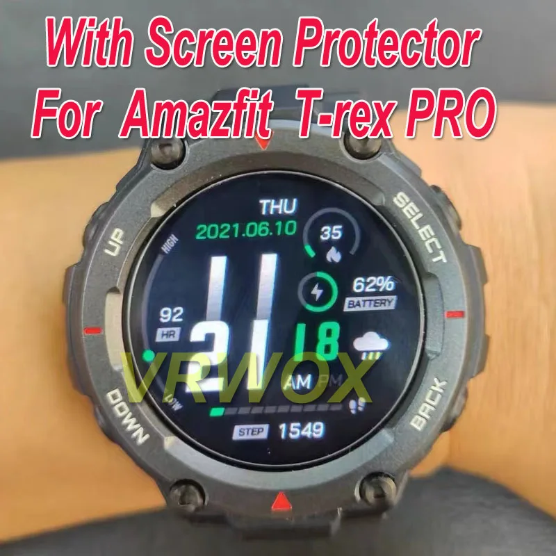 2Pcs Glass Protector For Amazfit  T-rex T-rex 2 T-rex PRO HD Clear Anti-Scratch Tempered Glass Explosion-proof Screen Protector