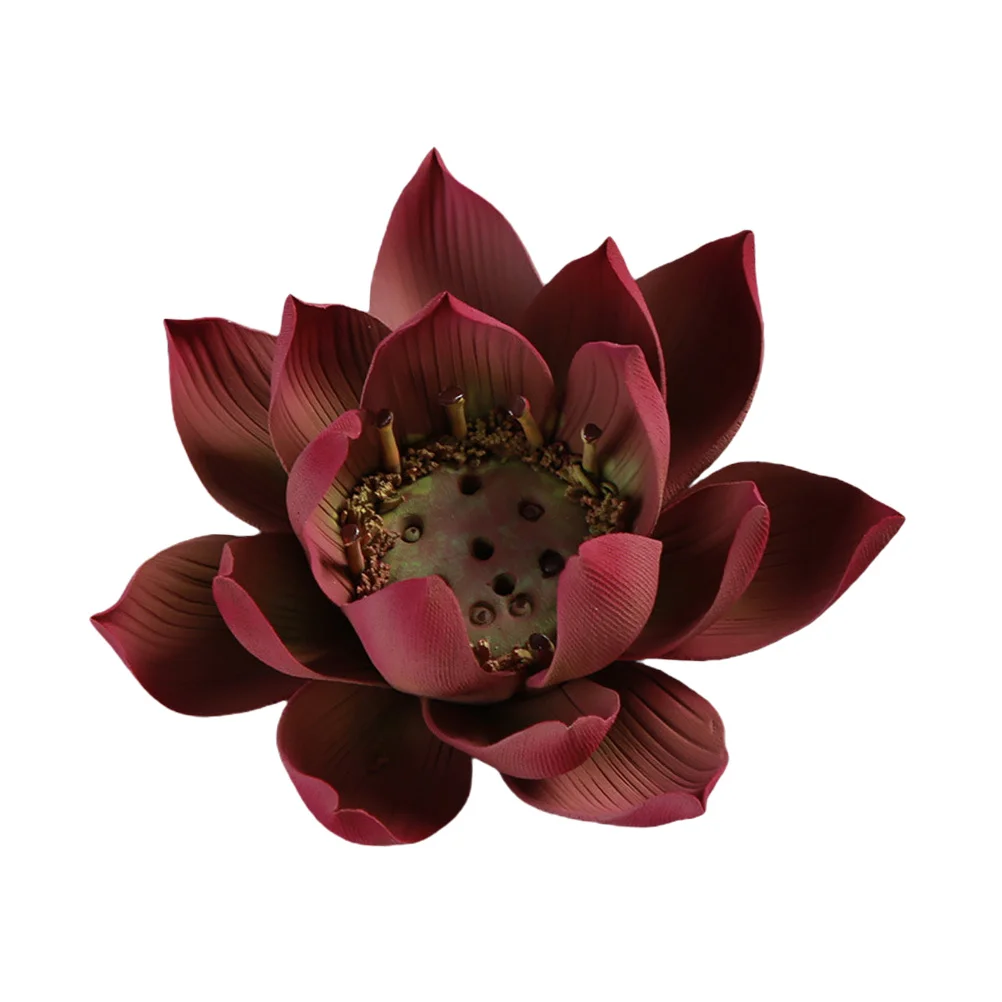 

Incense Inserting Holder Decoration Base Artware Ceramic Censer Lotus Decorative Burner Household