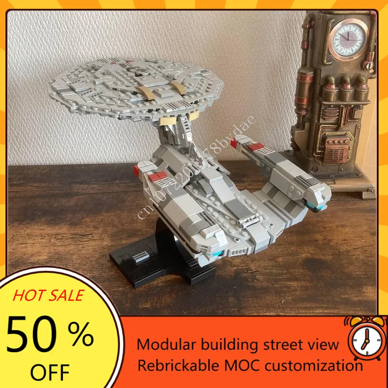

777 шт. NCC-1701-D миди-масштаб, космическая война, оружие MOC, космический корабль, боевая модель, строительные блоки, сделай сам, образовательная сборная модель, игрушка в подарок