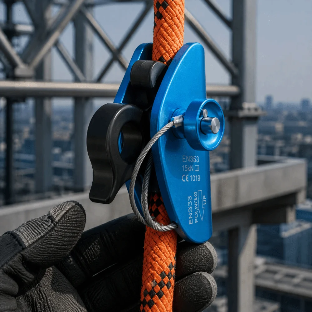 Climbing Equipment Self Locking Rope Grab Removable Self Braking Fall Arrest Protection Aerial Fall Protection Rescue