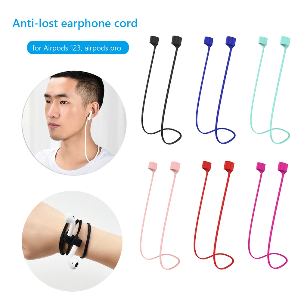 Silicone Earphones Anti-lost Rope Headphone Neck Cord Earphone Strap Cord for Apple AirPods 1/2/Pro Headset Accessories