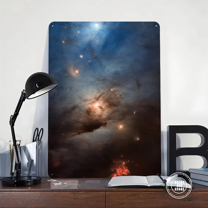 Cosmic Nebula With Stars Tin Poster Customized Wall Art Retro Vintage Metal Signs for Fans Room Luxury Decoration At Home Decor