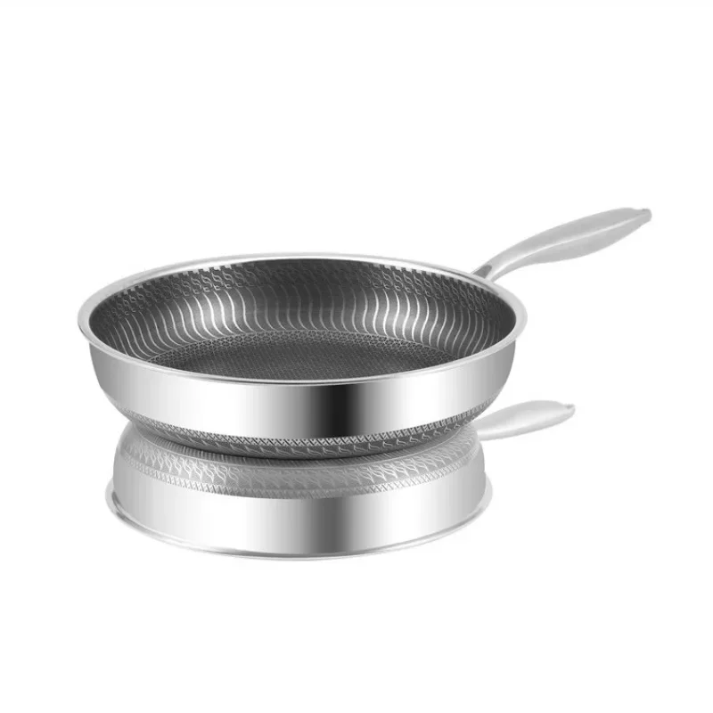 

Kitchen Quality 316 /304 Stainless Steel Frying Pan Nonstick Pan Cooking Fried Steak Pot Electromagnetic Furnace General