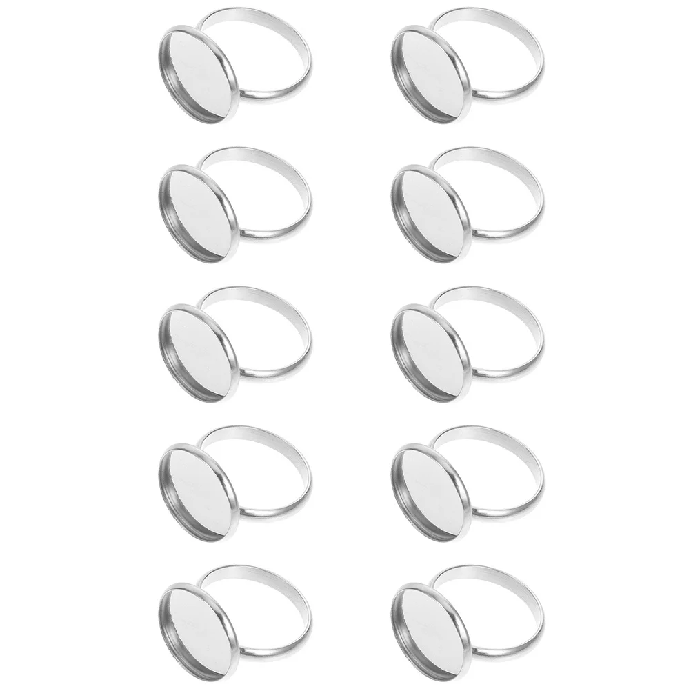 

10Pcs Stainless Steel Ring Bases Compact DIY Ring Blank Base Jewelry Holder Perfect Fit Adjustable for Long Term Use and
