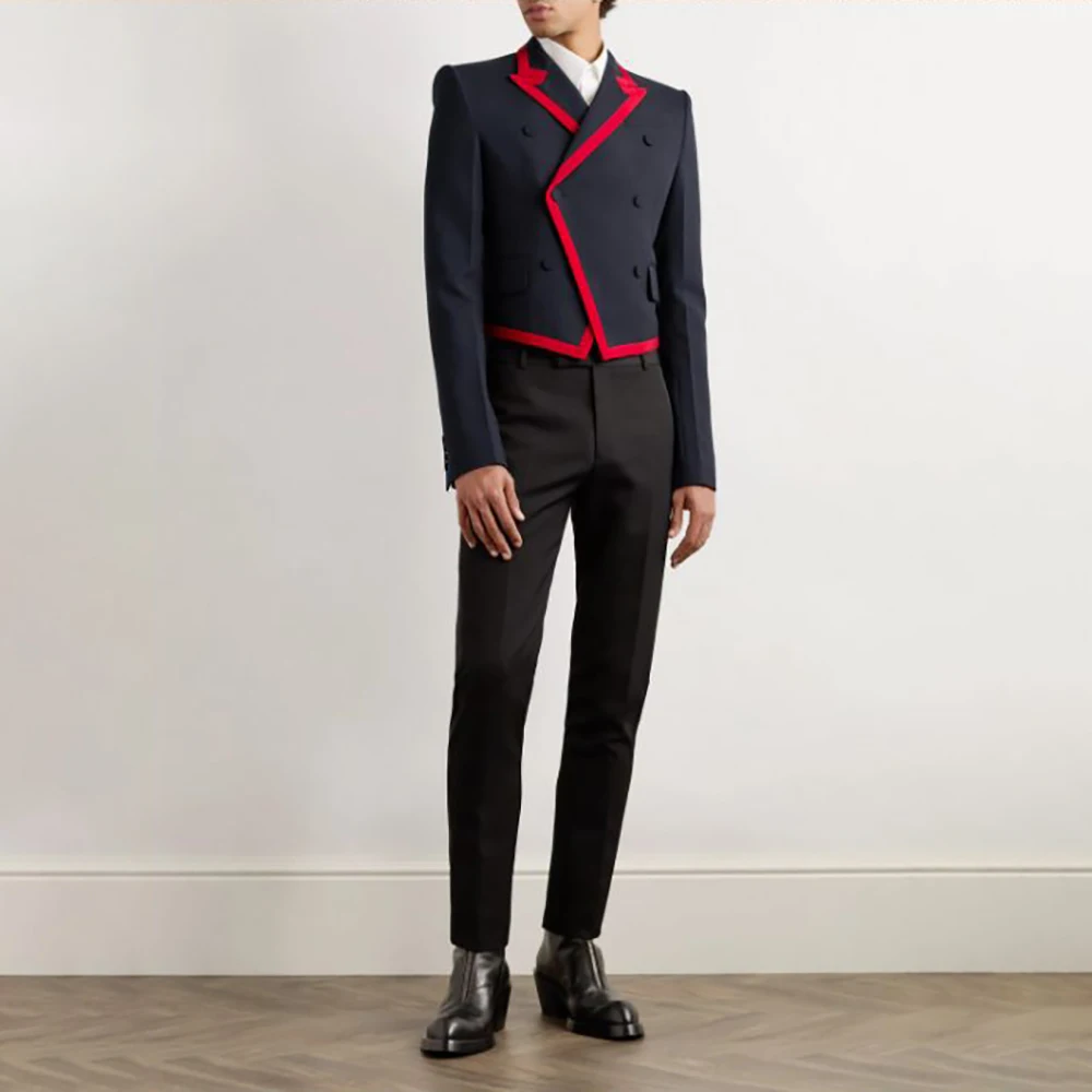 

Modern Men's Suits Elegant 2 Piece(Short Jacket+Pants) Set Slim Fit Blazer with Trousers Casual Wedding Guest Costume Streetwear