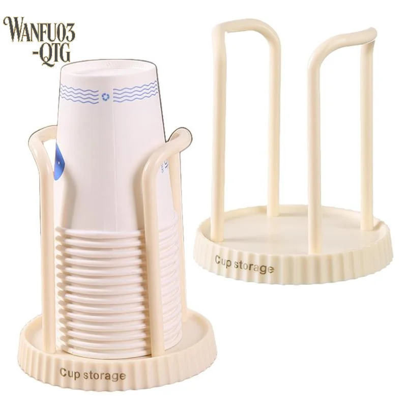 Plastic Paper Cup Holder Large‑Capacity Stable Base Minimalist Disposable Cup Storage For Coffee Station Home Office Supplies