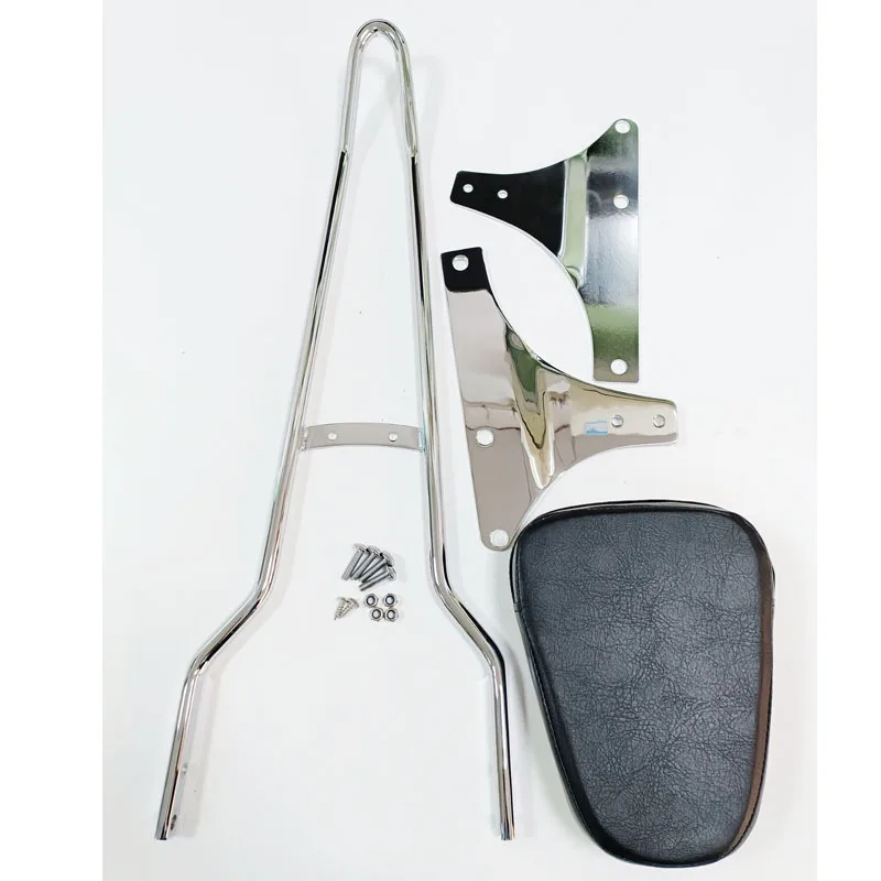 Oparcie Sissy Bar dla Harley Davidson Heritage Softail Springer FatBoy Blackline Breakout 00-17 Czarny / Chrom Srebrny — zdjęcie 6