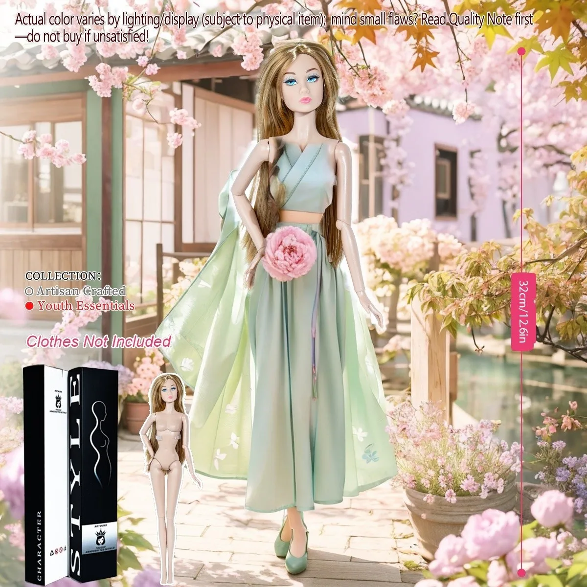 

1/6 Scale 12.6in Multi-Joint Model, BJD Doll Realistic Changeable Makeup (no clothing)