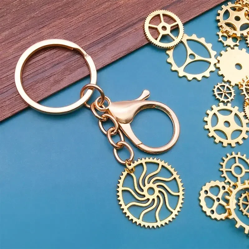 About 50g Random Mix Color Mix Size Metal Mechanical Steampunk Cogs Gears Charms Pendant For DIY Jewelry Making Accessories image 6
