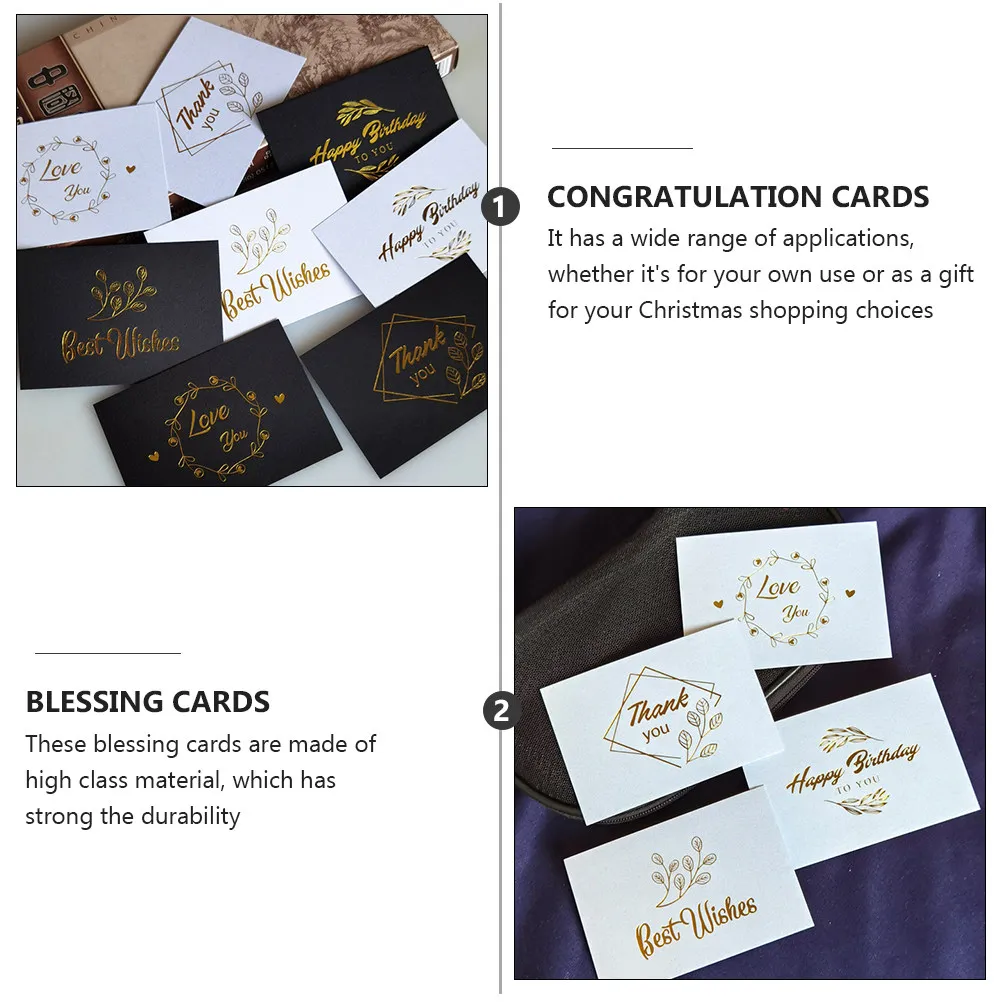

1Set Luxury Blessing Cards Eco Friendly Paper Suitable for Birthday Thanksgiving Wedding Holiday Greeting Cards