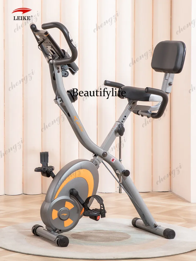 Exercise bike foldable dynamic household magnetic control pedal family indoor fixed bicycle equipment