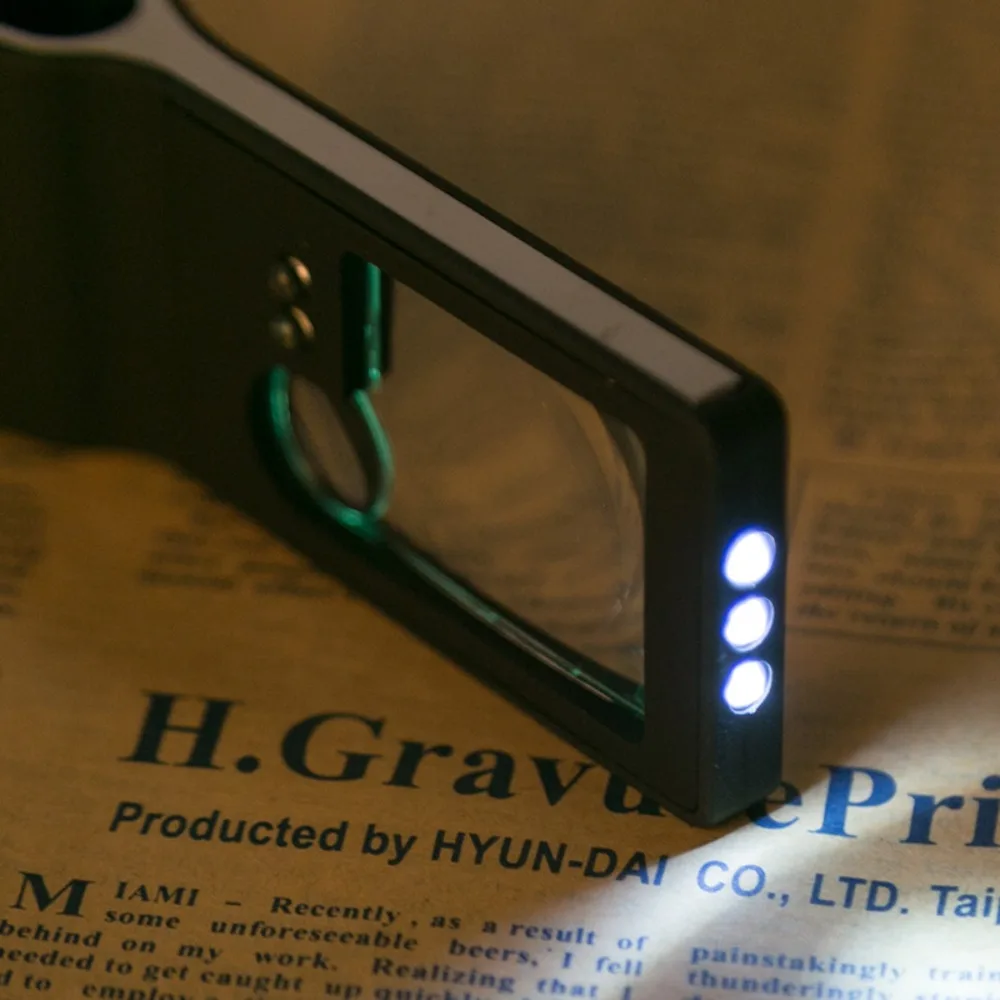 Jewelry Magnifier One UV Currency Detector Lamp Multifunctional Magnifying Glass with Light Handheld Microscope 55X