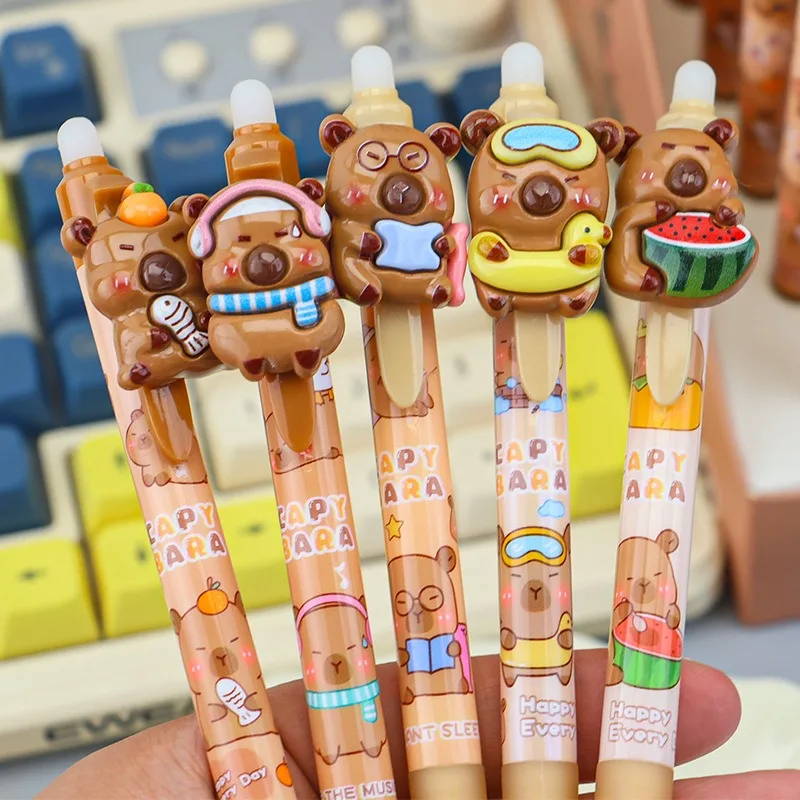 

1 шт., случайная креативная высокоэстетичная стираемая ручка Kapibala, мультяшная гладкая и быстросохнущая непрерывная чернила, школьные и офисные принадлежности