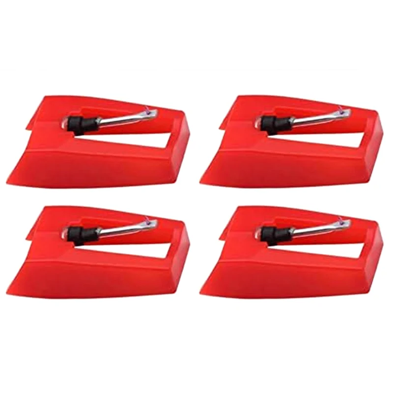 4 Pack Ruby Record Player Needle Turntable Stylus Replacement Gramophone Vinyl Record Player Stylus