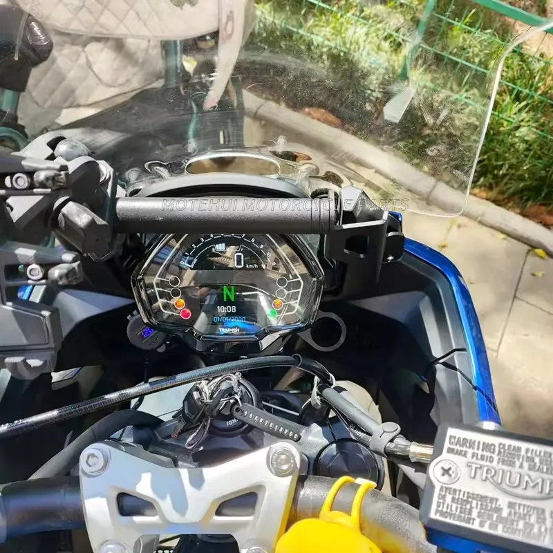 حامل هاتف للدراجات النارية لـ Tiger Sport 660 تمديد المقود نظام تحديد المواقع والملاحة دعم مكافحة الاهتزاز قوس العارضة 2022-2025