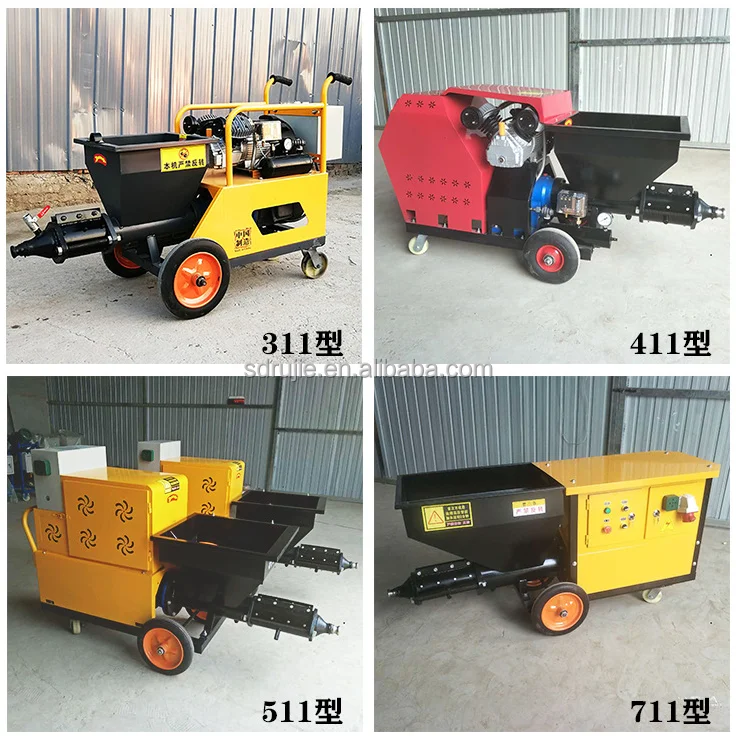Low Cost Electric Mortar Spraying Machine High Efficiency Cement Plaster Sprayer with Hopper Gun for Wall Putty