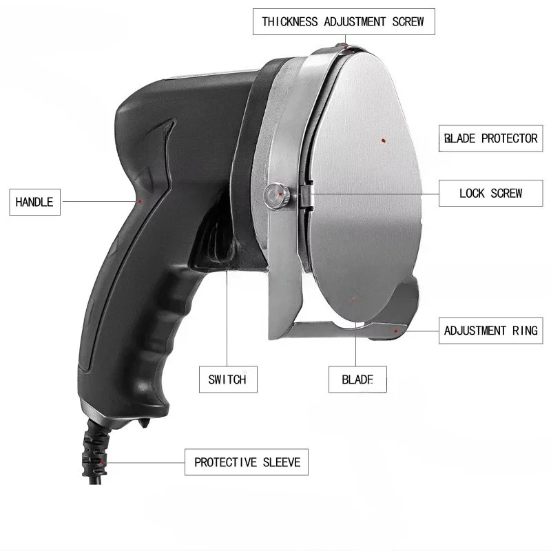 Stainless Steel Professional Turkish Kebab Slicer Wireless Commercial Shawarma Cutting Machine, Adjustable Thickness KS100E