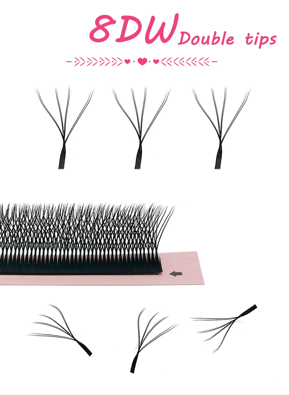 Goddess W-förmige Bloom 3D 4D 5D 6D 7D 8D Automatisch blühende vorgefertigte Fächerwimpernverlängerungen, natürlich weiche YY Einzelwimpern – Detail 11