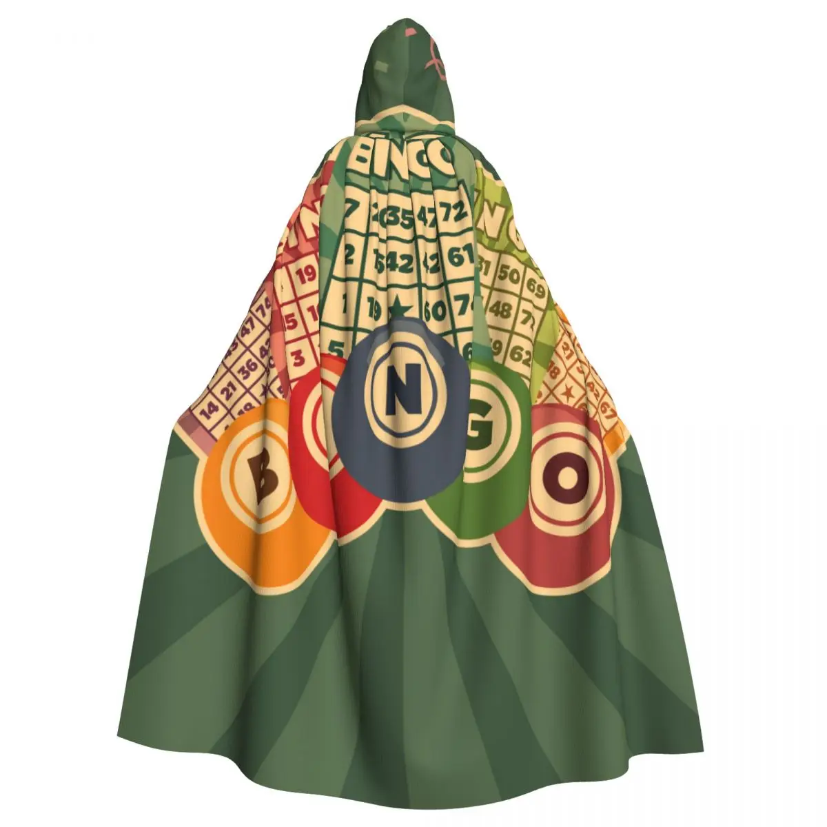 

Retro Vintage Bingo Game Balls Hooded Cloak Coat Halloween Cosplay Costume Vampire Devil Wizard Cape Gown Party