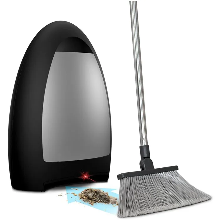 Touchless Automatic Vacuum Black Aluminum Alloy Dustpan With Infrared Sensors For Kitchen Use Sweeping Pet Hair Food Dirt Crumbs