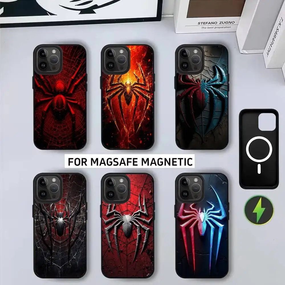 

Spider web Phone Case For iPhone17,16,15,14,13,12,11 Plus,Pro Magnetic For Magsafe Wireless Charging