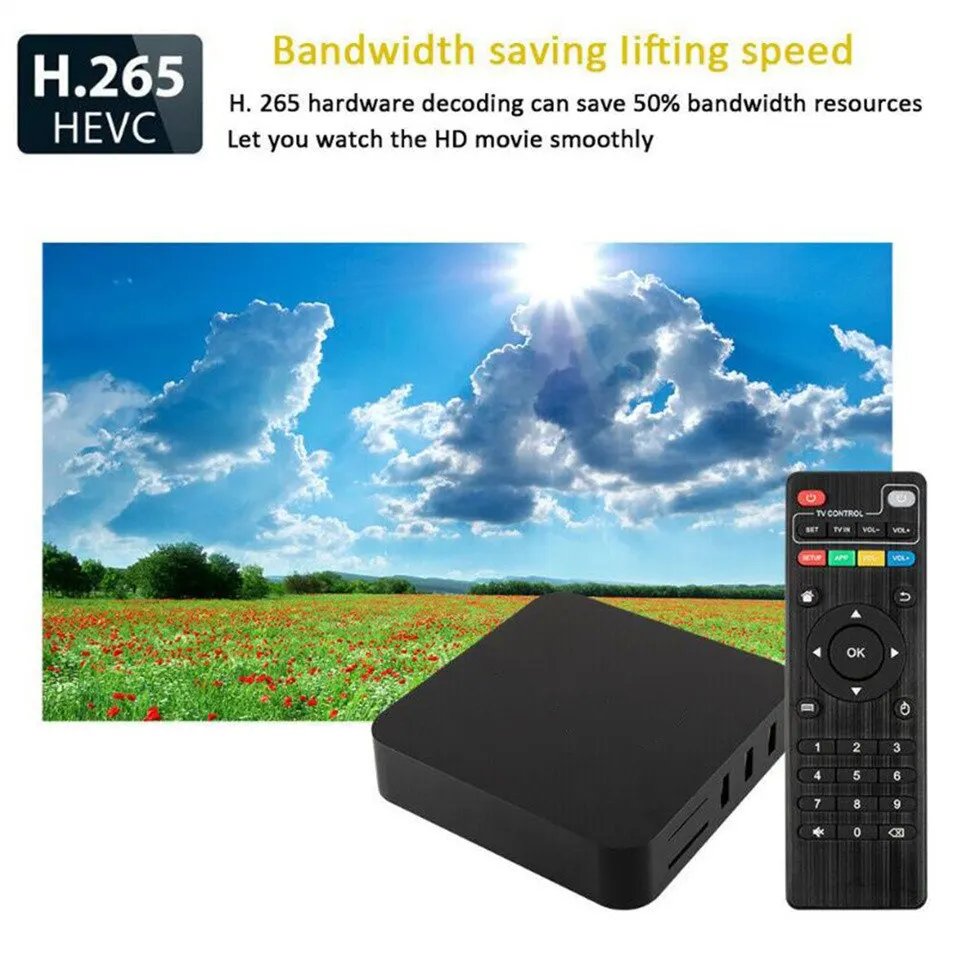 YLW 안드로이드 XQ 프로 TV 박스, 구글 플레이, 유튜브 미디어 플레이어, 셋톱 박스, 2.4G, 5G, 와이파이 H3, 1GB RAM, 8GB ROM