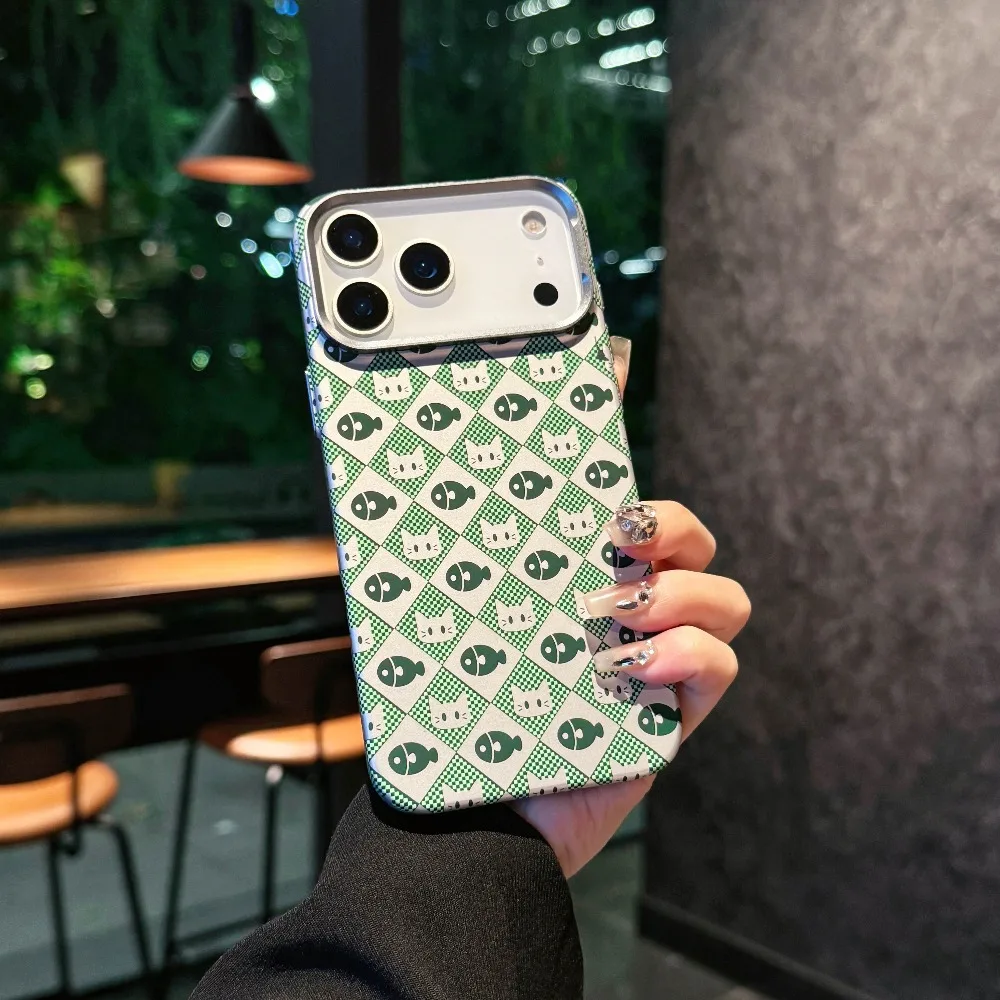 Funda de teléfono magnética con estampado de animales de fibra de carbono para IPhone 17 Air 16 15 14 Pro Max, funda protectora a prueba de golpes Mag-Safe