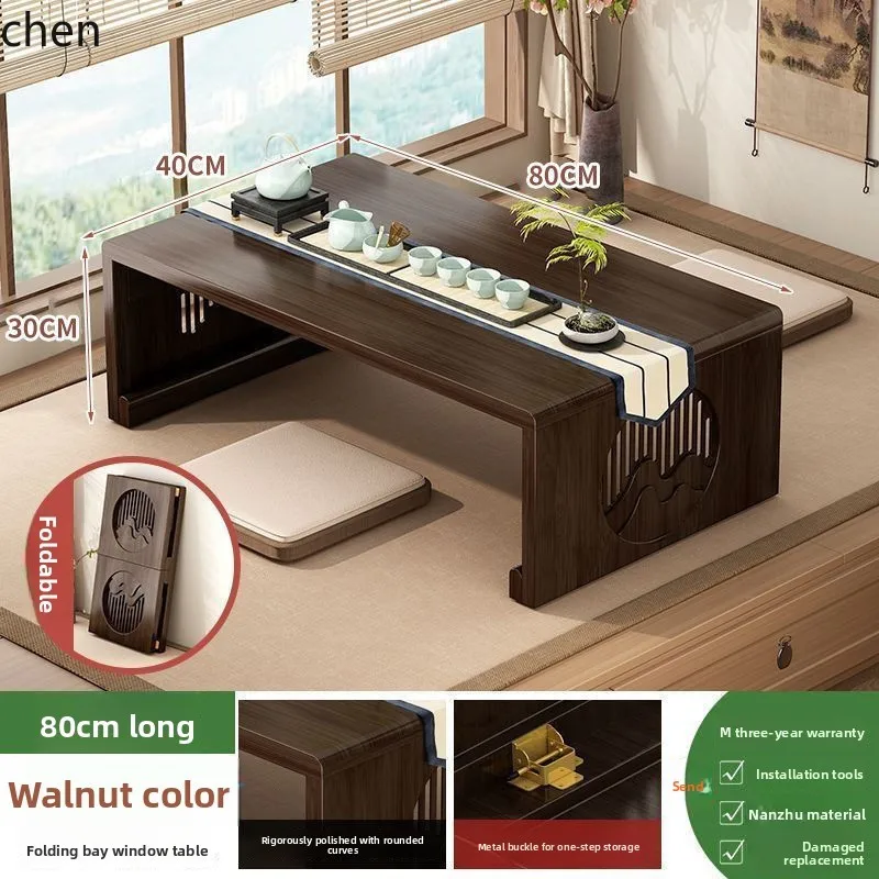 ZML Small Table Folding Small Coffee Table Tea  Foldable Window  Kang  Household Coffee Table