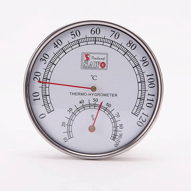 Stainless Steel Case Steam Sauna Thermometer Hygrometer In room accessories