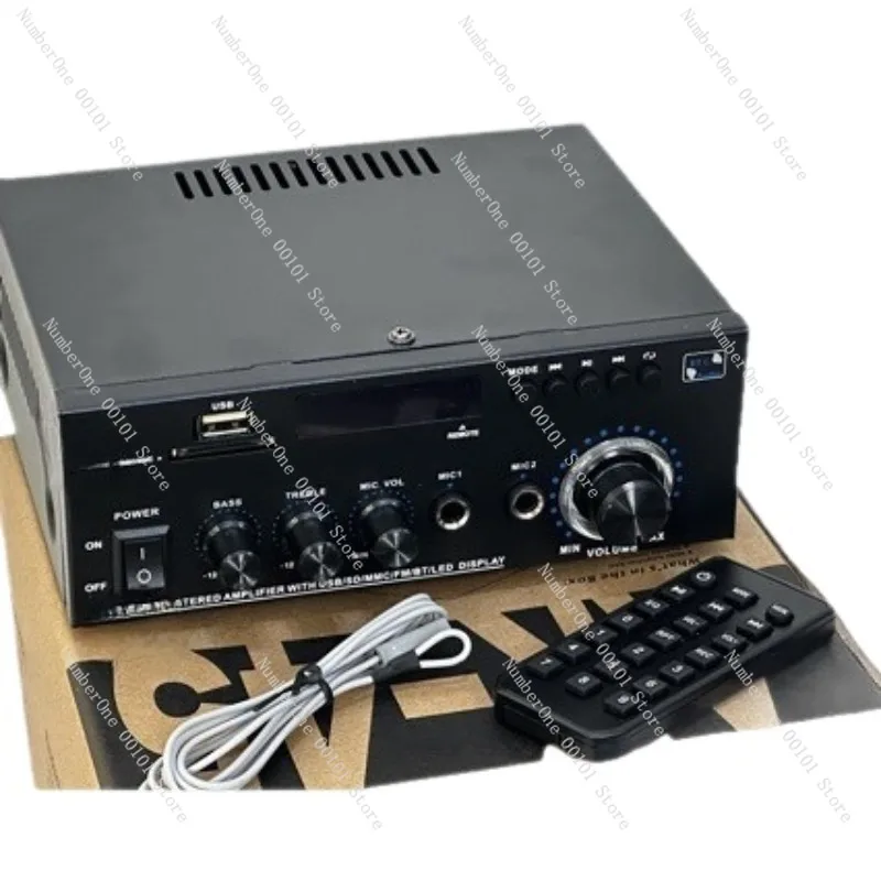 Compact Bluetooth HiFi Power Amplifier 220V 110V 12V Multifunction Home Mini Karaoke Audio Receiver Stereo Amplifier Support