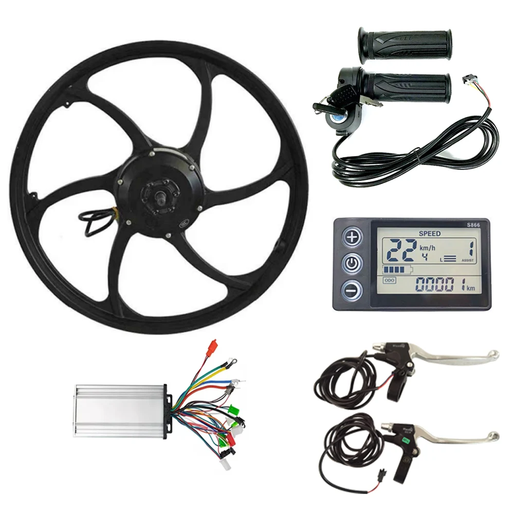 20x2.125 20 Inch 36V 48V 500W Brushless Geared Disc Brake Scooter Motor Kit Electric Bicycle Conversion Kit