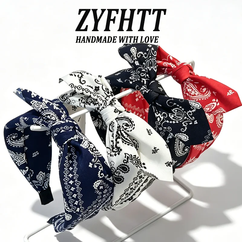 1/4 Stück ZYFHTT Bohemian Style Cashew Print Stirnband für Frauen, elegantes Haarband für den täglichen Gebrauch, modisches Haarband für Mädchen zum Waschen des Gesichts – Detail 1