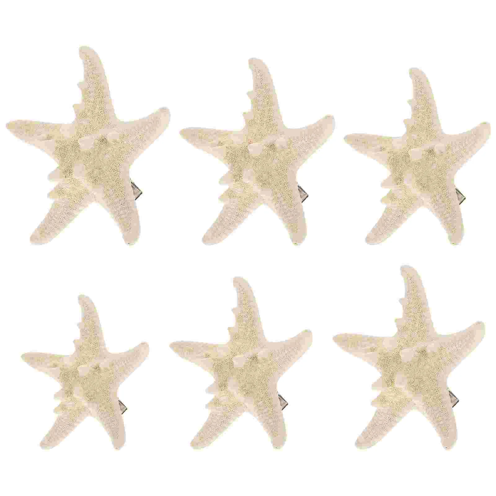 

6pcs Sea Star Shape Hair Clips Ocean Style Hair Clips Barrettes for Women Lady (Size for Random) sea star hair clip