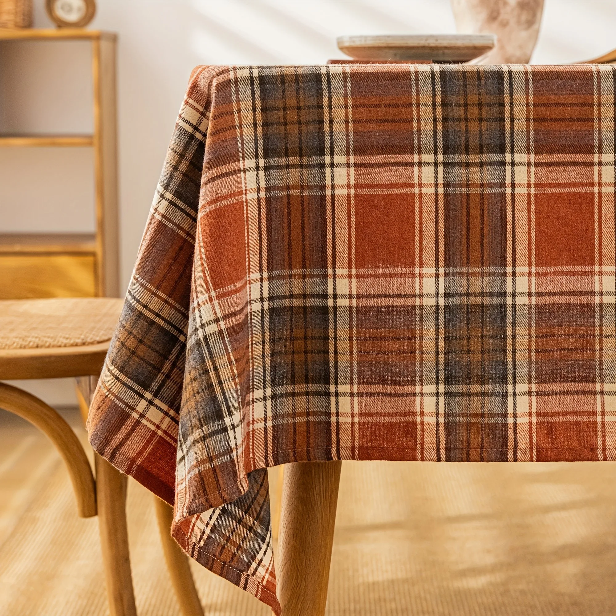 1pc Buffalo check tablecloth, printed tablecloth, durable polyester, machine washable, cheerful style tableclothzyc