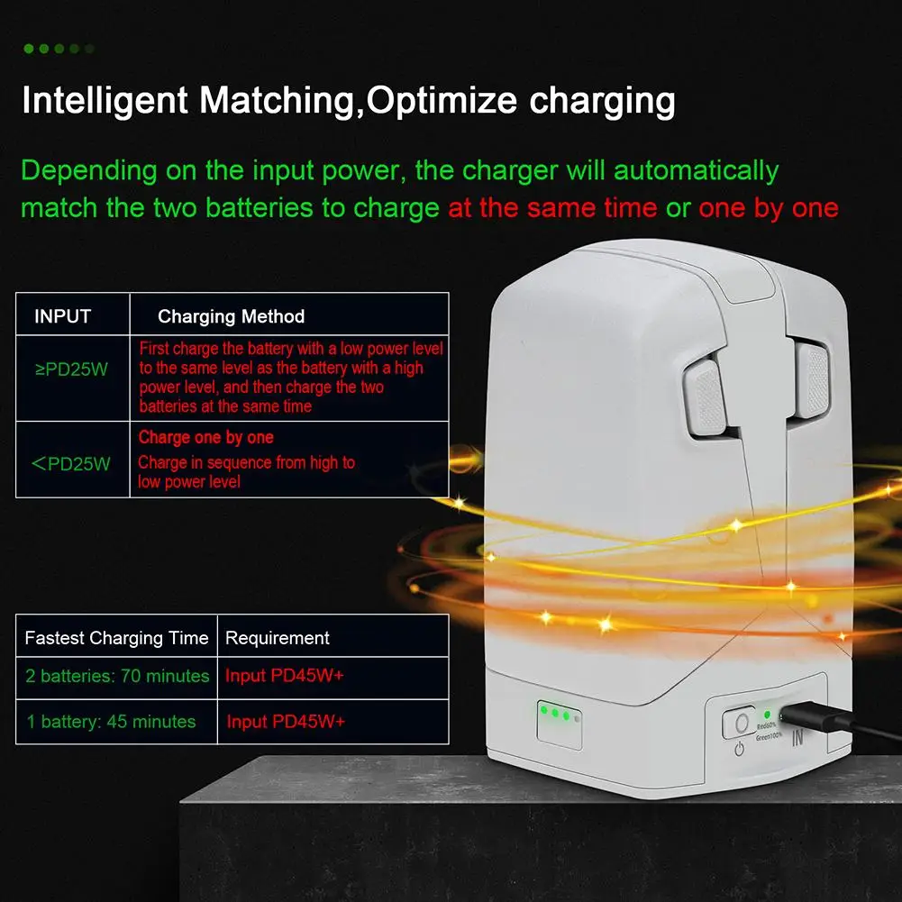 

Для dji Flip Dual Charging Hub Вертикальное зарядное устройство Battery Butler Power Bank Зарядная станция Подставка для dji Flip Drone Аксессуары