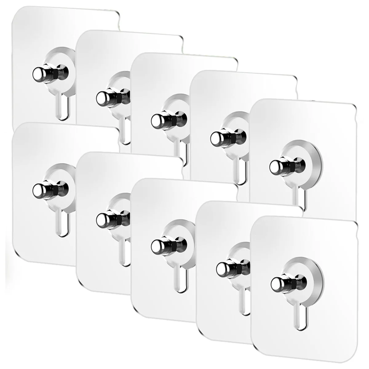 10PCS Drill Free Adhesive Hooks No Trace Screw Sticker for Bathroom Kitchen Storage Punch Free Screw Stickers