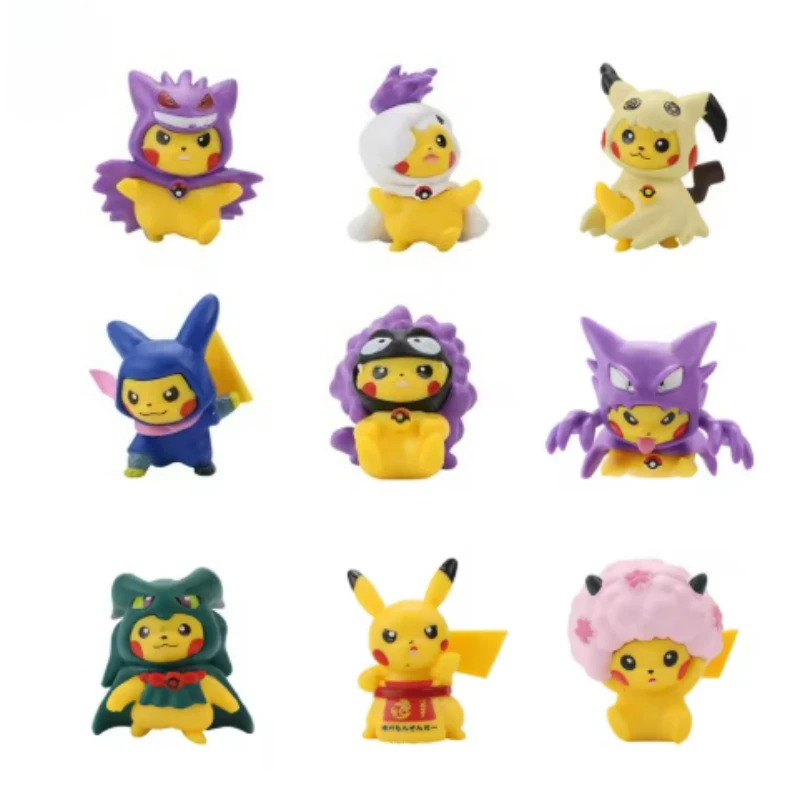 新しい-9-個ポケットモンスターアニメフィギュアかわいいピカチュウコスプレ変装アクションフィギュア-pvc-コレクションモデル人形おもちゃギフト