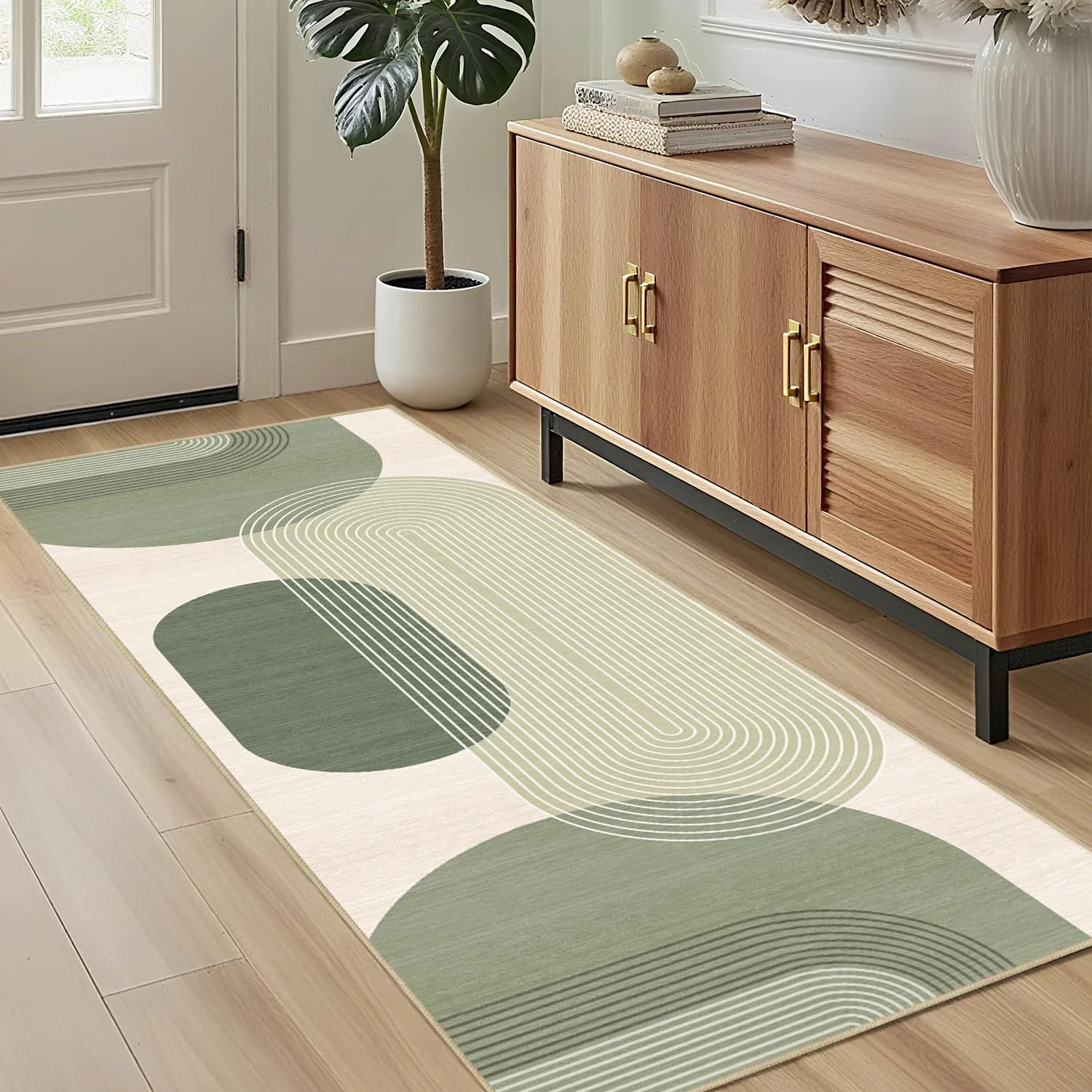 VIKAMA Cream Base Two-Tone Gre - Printed Rug Abstract recension och pris