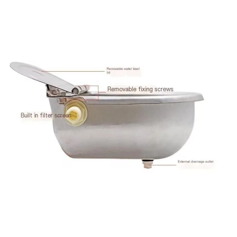 New Stainless Steel Automatic Waterer Bowl, Horse, Cattle, Goat, Sheep, Pig, Dog, Float Valve, Water Trough, Farm Supplies