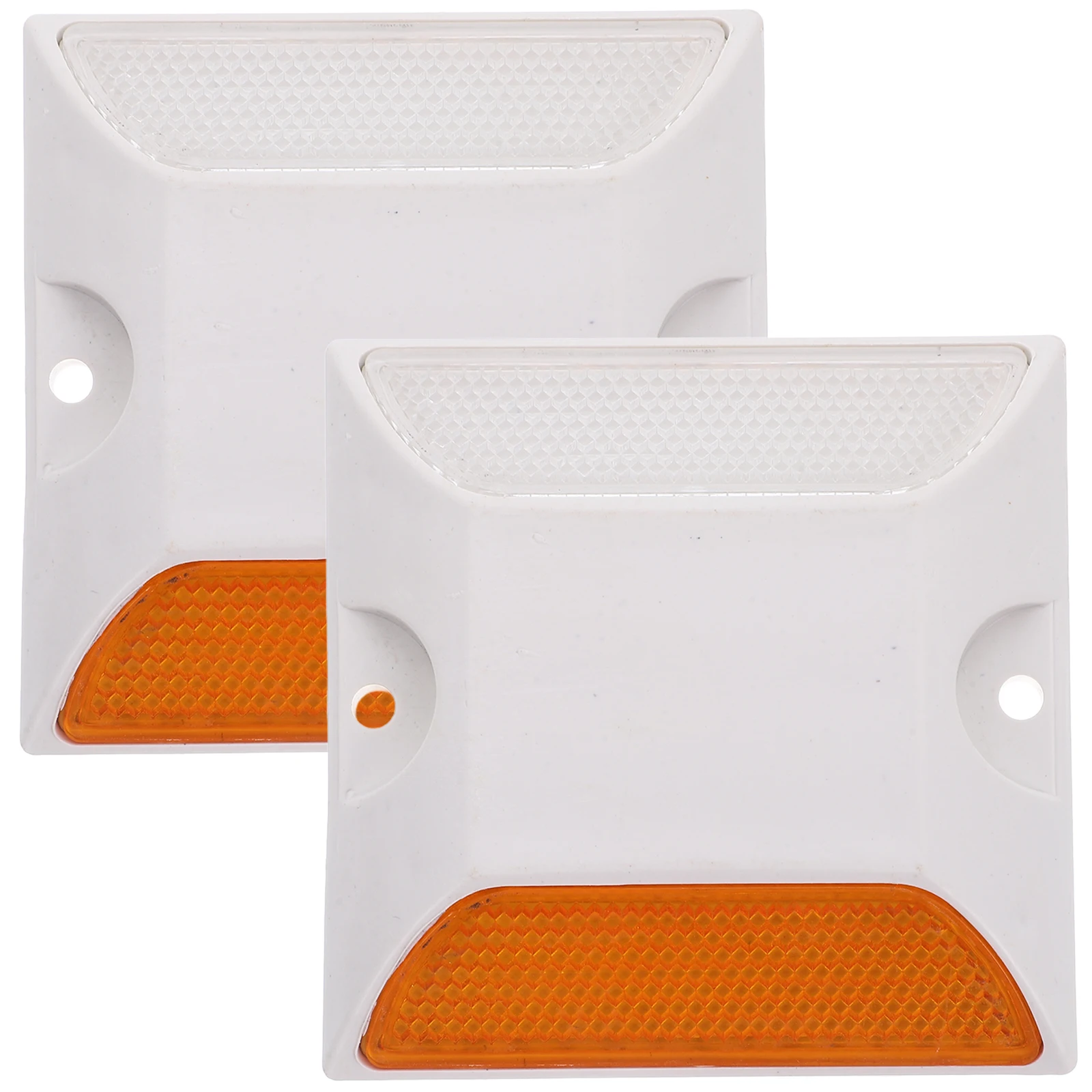

2pcs Reflective Road Studs Cast Aluminum Pavement Markers Highly Visible Night Safety Garage Parking Driveway Highway