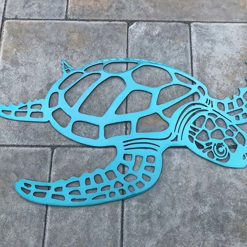 Metal Sea Turtle Ornamento para Indoor Decoração Sala, Decoração Tema de Praia, Wall Art Decorações, Tamanho Grande 15.74, 1Pc